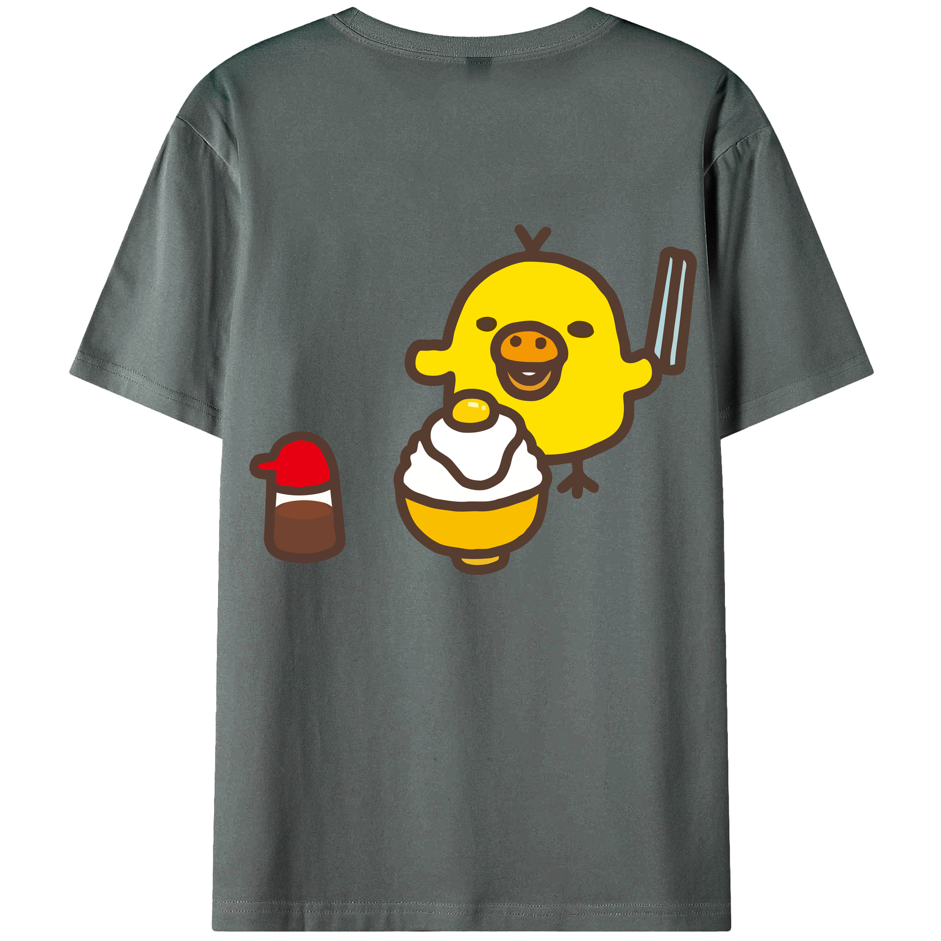 （画像用） リラックマ リラックマ キイロイトリ Rilakkuma Korilakkuma Kiiroitori 綿100％ メンズ半袖Tシャツ（バックプリント） 通気性